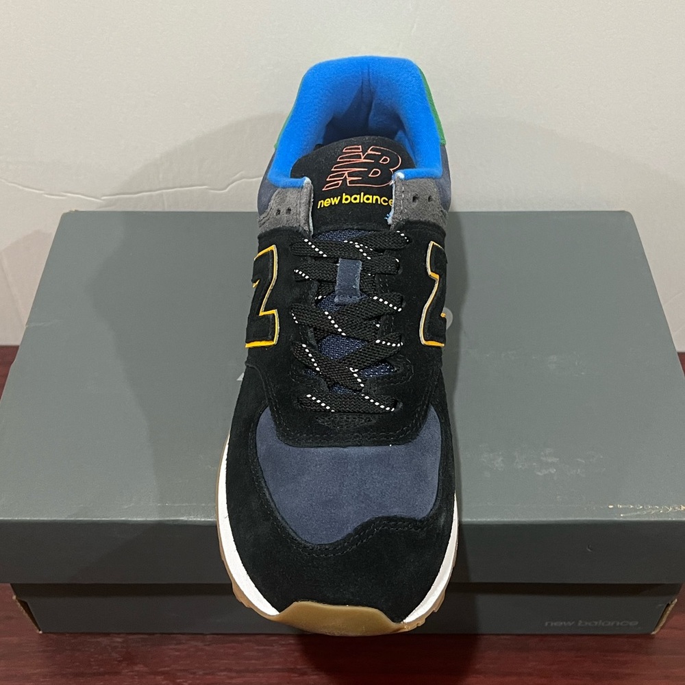 New Balance 574, ML574GF2, Black, Blue, Green, Yellow & Orange - Picture 4 of 13